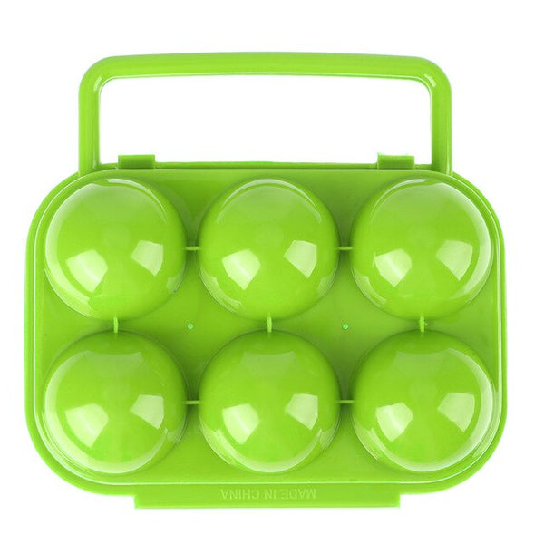 Portable 6 Grids Egg Storage Box Plastic Container Egg Storage Holder for Travel Outdoor Camping