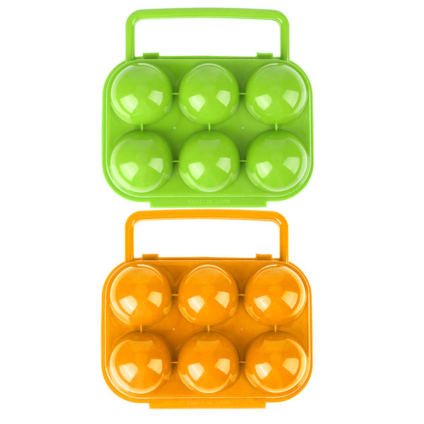 Portable 6 Grids Egg Storage Box Plastic Container Egg Storage Holder for Travel Outdoor Camping