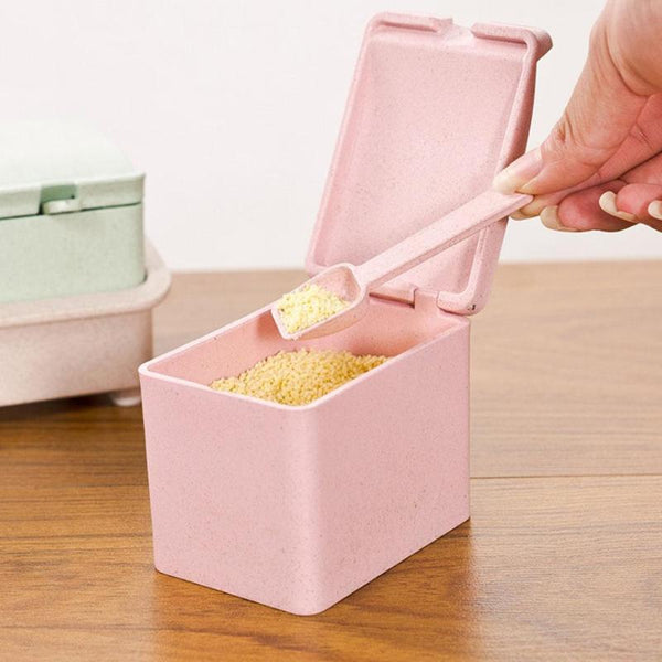 4 Transparent Seasoning Cans Kitchen Cylindra Spice Rack Condiment Bottles