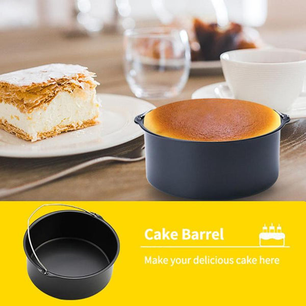 6pcs/set Kitchen Baking Basket+Pizza Dish+Grill+Pan Pad+Rack for Electric Air Fryer Electric Deep Fryer Parts Cookware Kits Set